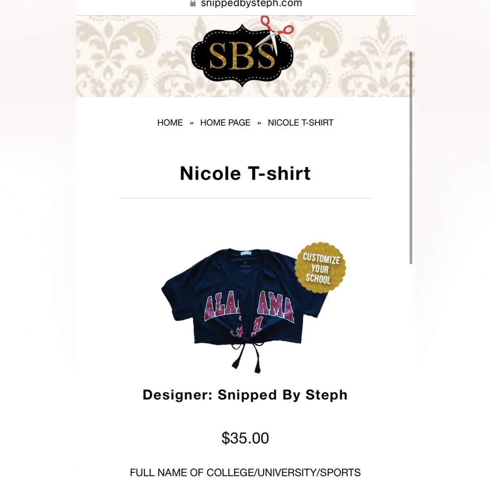 Snipped by Steph Tie UMD tee